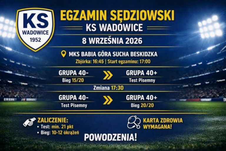 Informacja Kolegium Sędziów  Wadowice